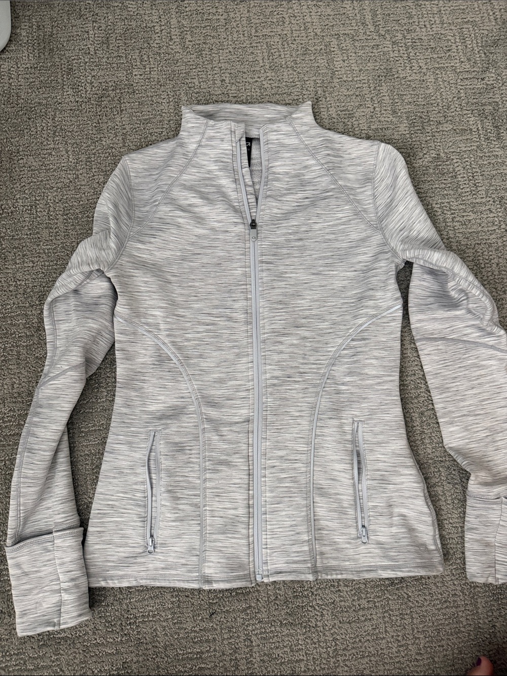 GAP Light Gray Full-Zip Bomber Jacket